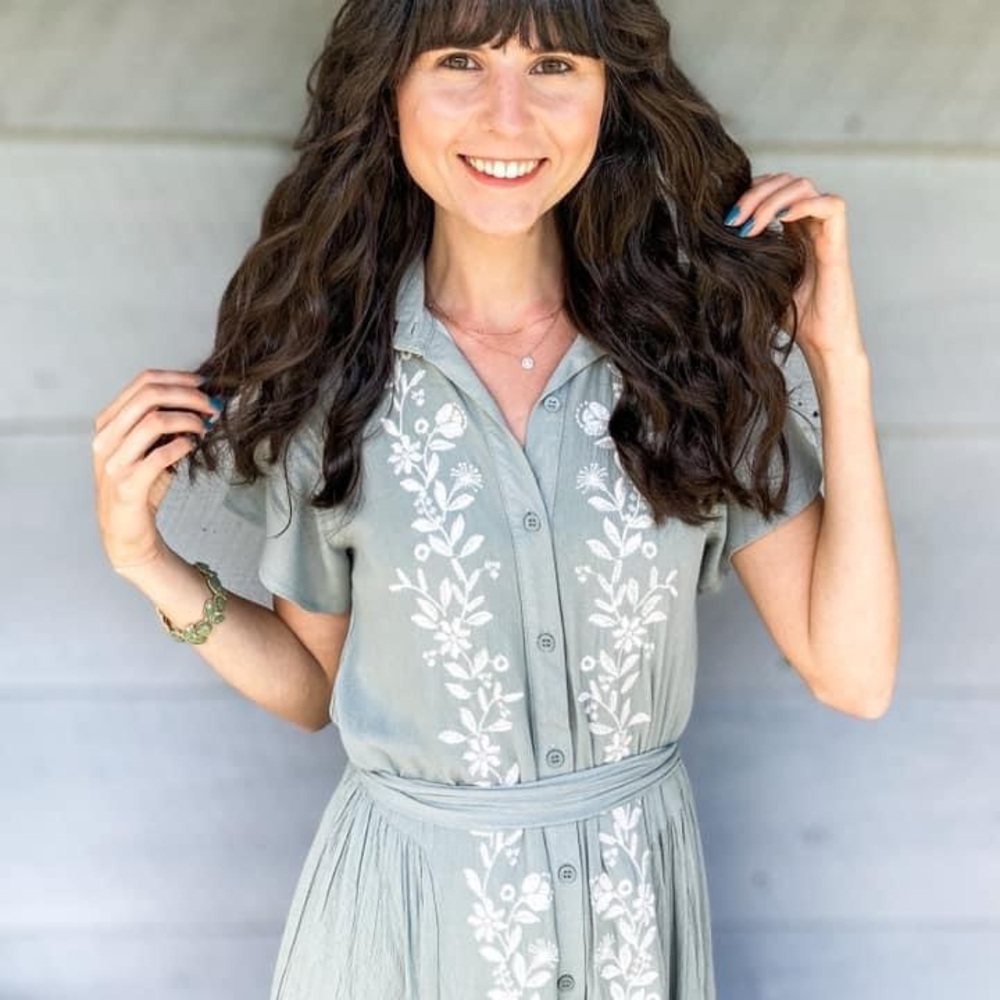 Floral embroidery maxi dress